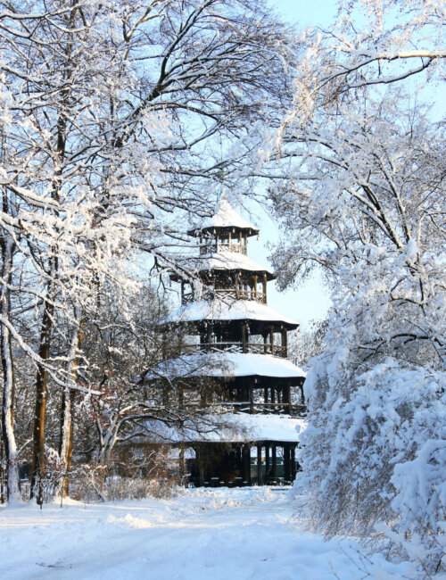 Verschneiter Chinesischer Turm, © München Tourismus, Tommy Lösch